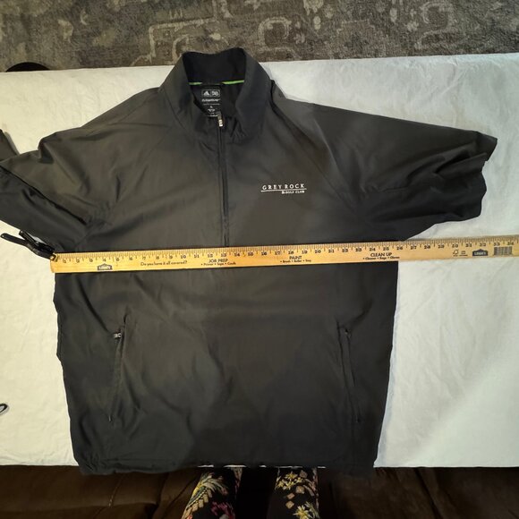 Adidas Pullover Jacket Men's XL Grey Rock Golf Club Logo 1/2 Zip Windbreaker - Picture 10 of 13